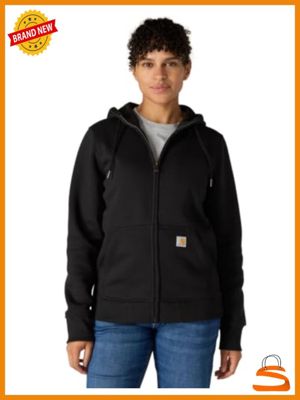 Full-Zip Hooded Sweatshirt Relaxed Fit Cotton Polyester